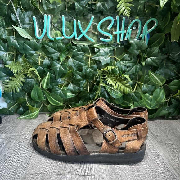 Mephisto Sam Fisherman Sandals Mens Sz 44 US 11 Brown Leather Closed Toe Shoes main image 8
